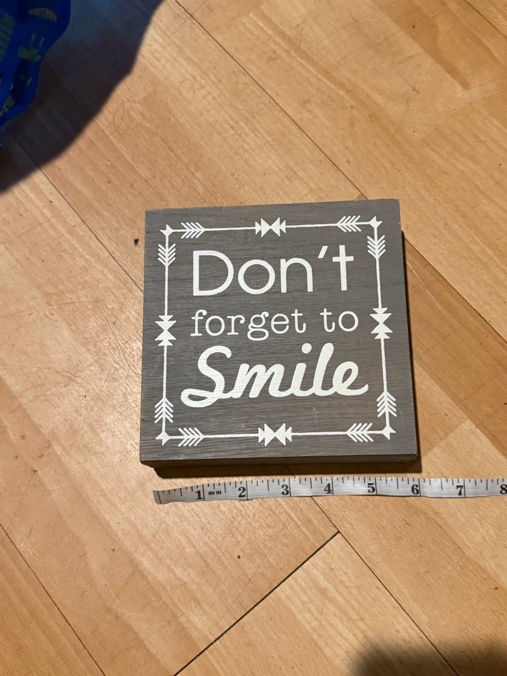 Don't Forget to Smile Wall Decor Wood Sign Gray/White Home accent inspirational